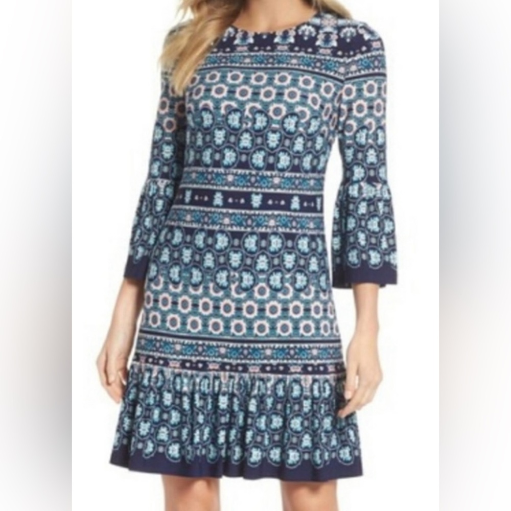 NWT Eliza J Bell Sleeve A-line Jersey Dress